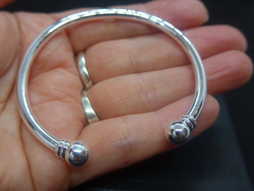 Silver torque cuff - silver, bangle
