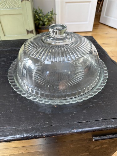 Large vintage glass cloche - vintage,