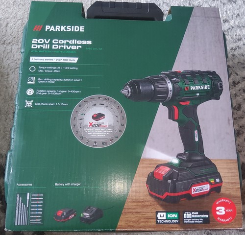 Parkside 20v cordless drill - 20v,