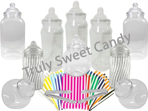 Mixed plastic sweet - jars, x10