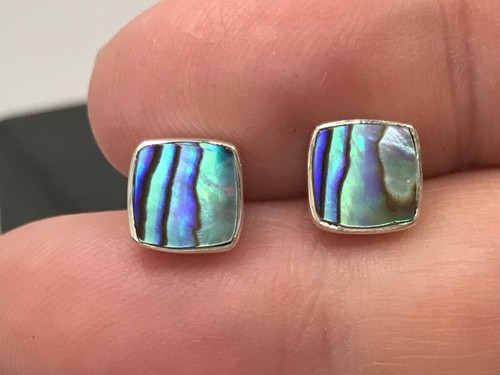 Square stud earrings abalone