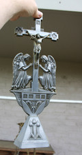 Antique German Spelter Angels crucifix art deco design