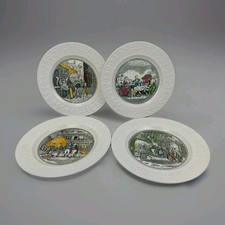 4x Real English Ironstone Charles Dickens 10" Decorative Collectable Plates Y3