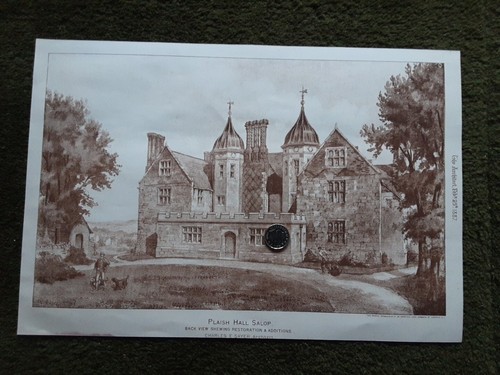 Antique print plaish hall - print,
