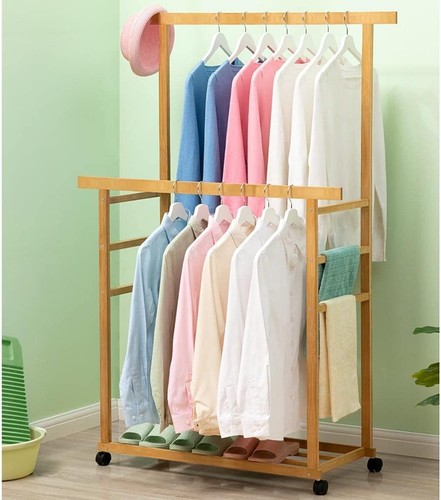 Large bamboo clothes rail - bamboo,
