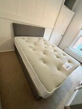 New divan bed set (grey) with mattress (Double) and headboard