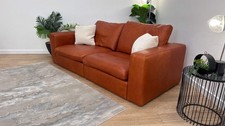 Sofology Retreat Leather 3 Seater in Amber