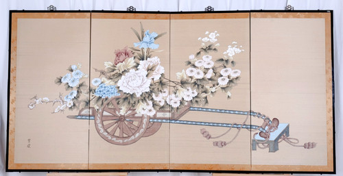 1960s japanese byobu - japanese,