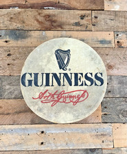 VINTAGE ORIGINAL 90S GUINNESS WALTONS 12" BODHRAN CELTIC IRISH DRUM PUB BAR SIGN