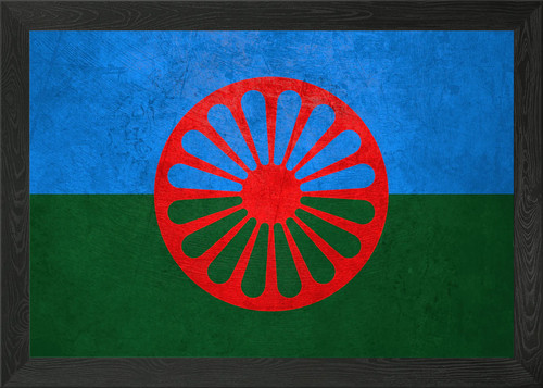 Flag romani people - flag, framed