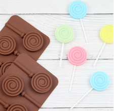 Swirl silicone lollipop mould - silicone,
