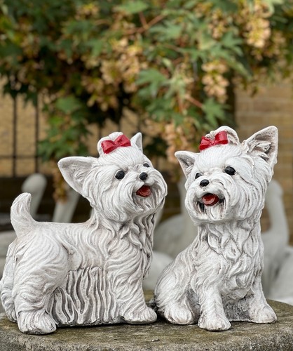 Outdoor cement westie - westie, terrier