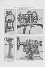 1910 engineering print of " boot & shoe machinery " sole sewing
