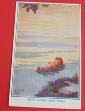 COMIC POSTCARD T GILSON DON'T WORRY KEEP COOL