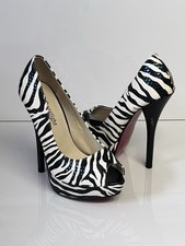 Ladies womens high heel zebra