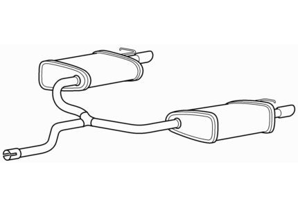 Rear exhaust silencer back - exhaust, box