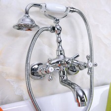Handheld Shower Mixer Water Taps Kit Chrome Brass Bathroom Tub Faucet Set Dna200
