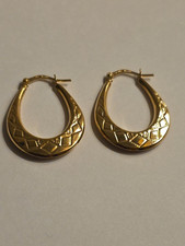 9ct Yellow Gold Oval Creole
