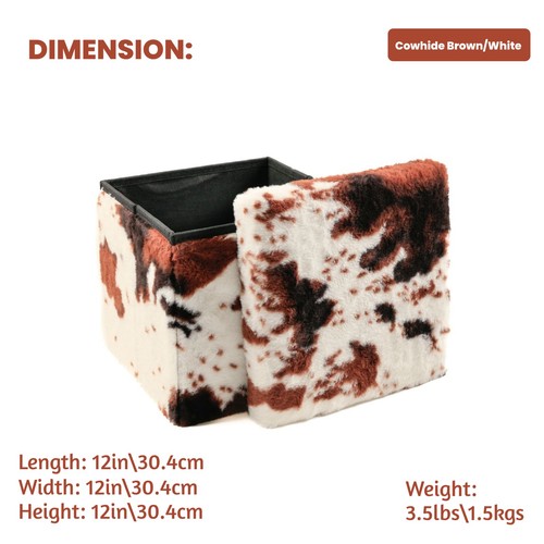 Small cube cowhide brown and - small,