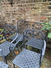 Chippendale Style Faux Bamboo Garden Chairs X4
