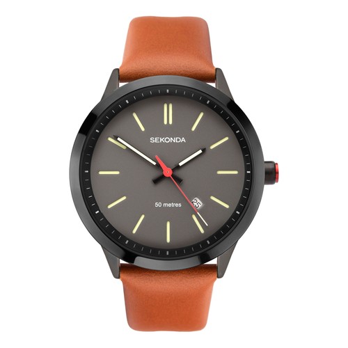 Sekonda gents brown leather - sekonda,