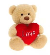 NEW PLUSH 35cm BARNEY BROWN TEDDY BEAR WITH HEART KEEL ECO CUDDLY ROMANTIC LOVE