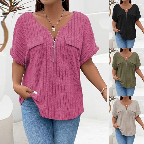 Plus size women zip v - size,