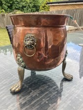 Antique copper brass planter - copper, &