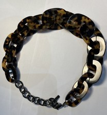 Jaeger faux tortoiseshell chunky necklace. Vintage. Very stylish. Unworn