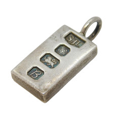 Sterling Silver Bullion Bar Ingot Pendant Vintage 1976 Sheffield
