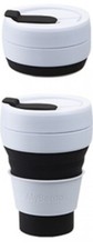 355ml Collapsible Coffee Cup Pop Up Travel Mug & Lid 12oz BPA free Black MyBento