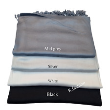 Luxury Pashmina Scarf  Soft Viscose Plain Wrap Shawl Stole Hijab Many Colours UK