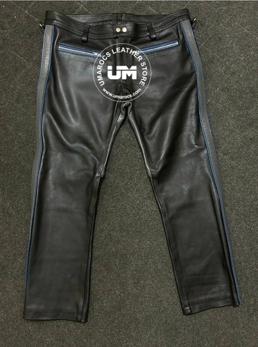 Men black leather biker - men’s,