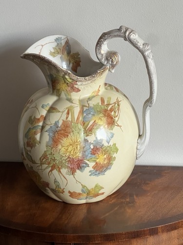 Large antique floral porcelain - antique,