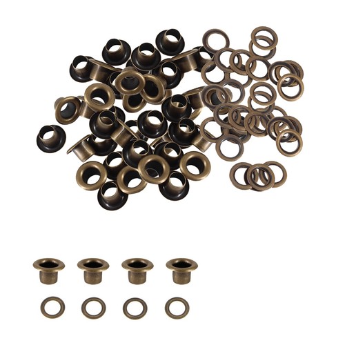 100x brass eyelet with washer - brass,