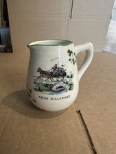 Creamer Milk Jug Vintage Carrigaline Pottery Killarney Ireland  Shamrocks Horse
