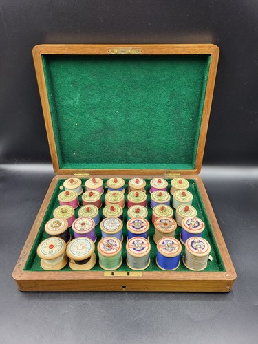 Vintage wooden thread storage - vintage,