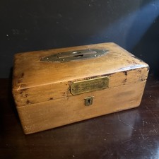 Antique Wooden Travelling Vanity / Toilet Box - Miss Dobson, Leyburn 1872