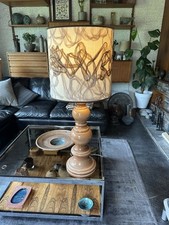 Very Rare Large 62cm Vintage 1970s Doulton Sheerlite Lamp Base In Light Brown