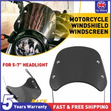 Universal Motorcycle Headlight Fairing Windshield 5-7'' Round PC Windscreen NEW