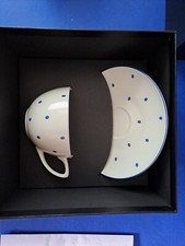 Susie Cooper by Wedgwood  Cup & Saucer - Blue Polka Dot