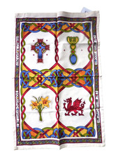 Welsh Emblems Tea Towel