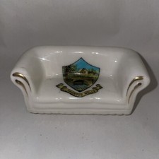 Unusual J R & Co Crest Ware Victoria China Sofa / Couch Shaped Llanwrtyd Wells