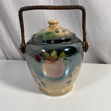 Vintage Hand Painted Lustre Ware Buscuit Barrel New Hall Pottery NHP