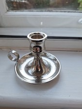 Silver Coloured Metal Wee Willie Winkie Candle Holder