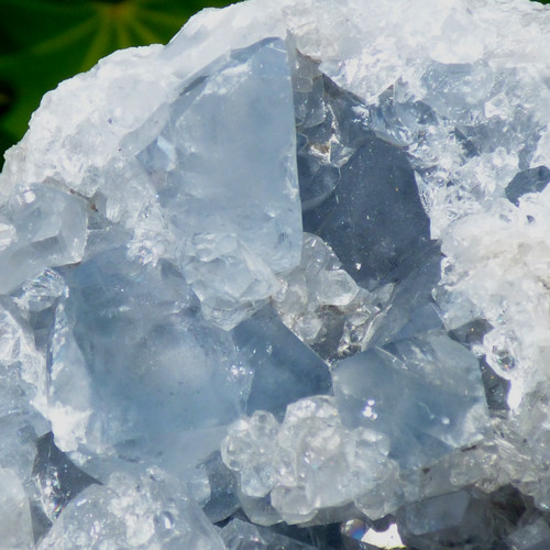 Natural blue celestite crystal - blue,