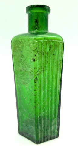 Antique green hexagonal poison - antique,