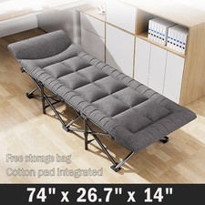 Single Folding Bed Camping Travel Heavy Duty Adult Lightweight With Mattress UK