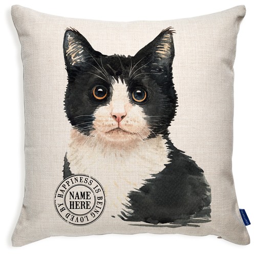 Personalised cat cushion cover - personalised,