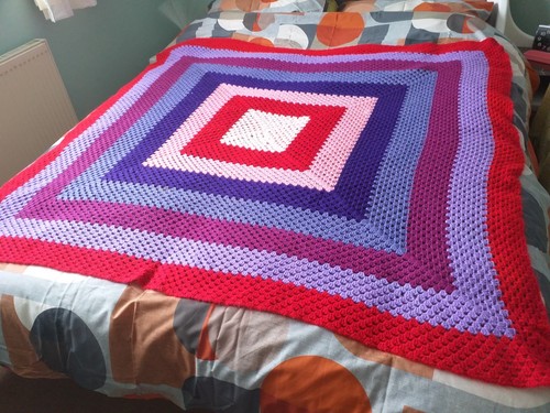 Hand crochet granny blanket